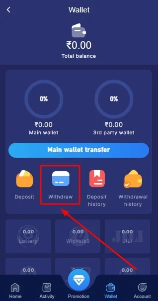 withdraw the earnings
